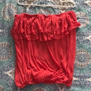 Coral tube top